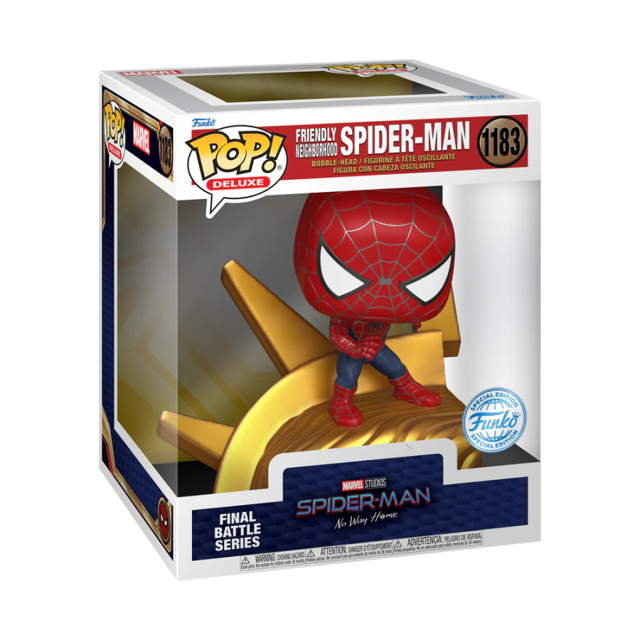 Funko Pop Friendly Neigborhood Spider-Man Exclusive #1183 Spider-Man No Way Home The Final Battle series Pop Deluxe