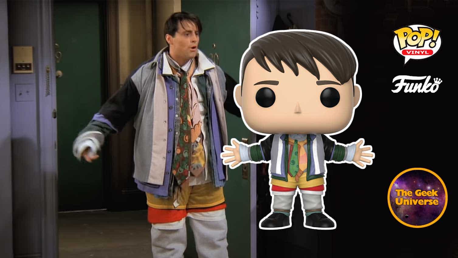 Figurine Pop Friends pas cher : Joey Tribbiani avec les habits de Chandler  - Porte-clés