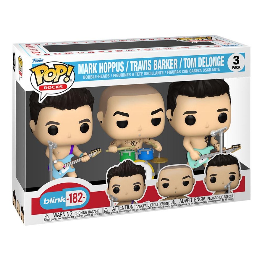 Tom Delonge Mark Hoppus Travis Barker Funko Pop Blink 182 (What's My Age Again) 3-Pack