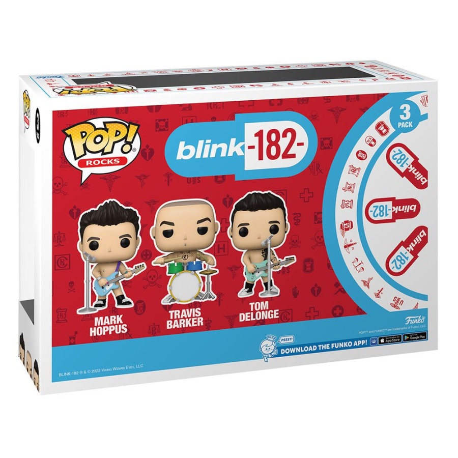 Tom Delonge Mark Hoppus Travis Barker Funko Pop Blink 182 (What's My Age Again) 3-Pack